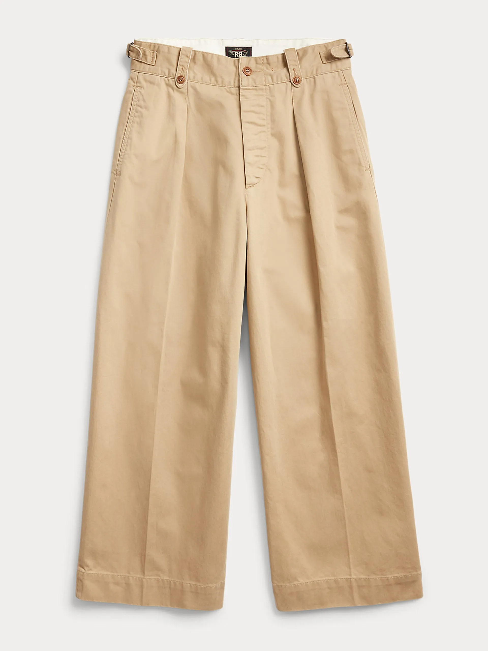 Cropped cotton wide-leg trousers