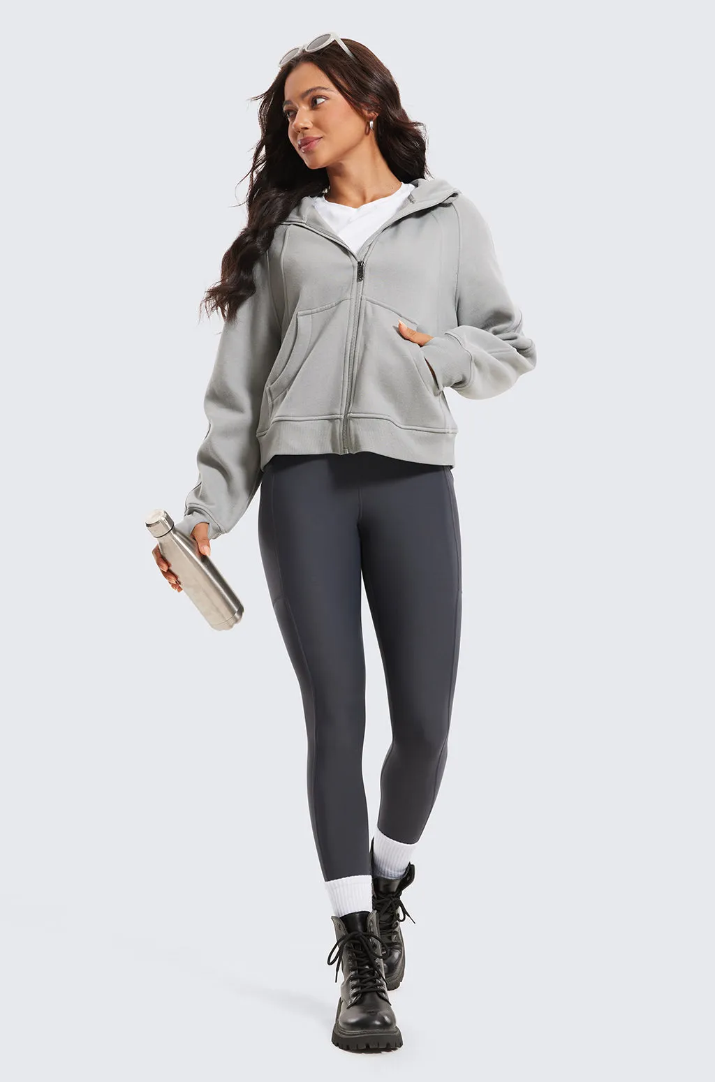 Fleece Lined Leggings with Pockets 25''