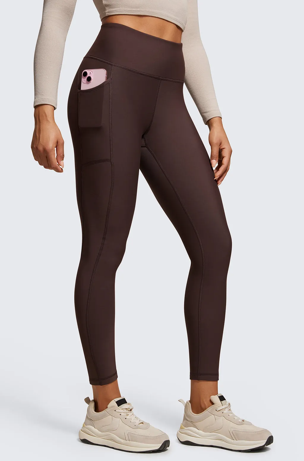 Fleece Lined Leggings with Pockets 25''
