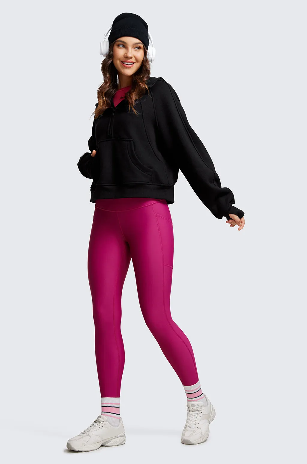 Fleece Lined Leggings with Pockets 25''