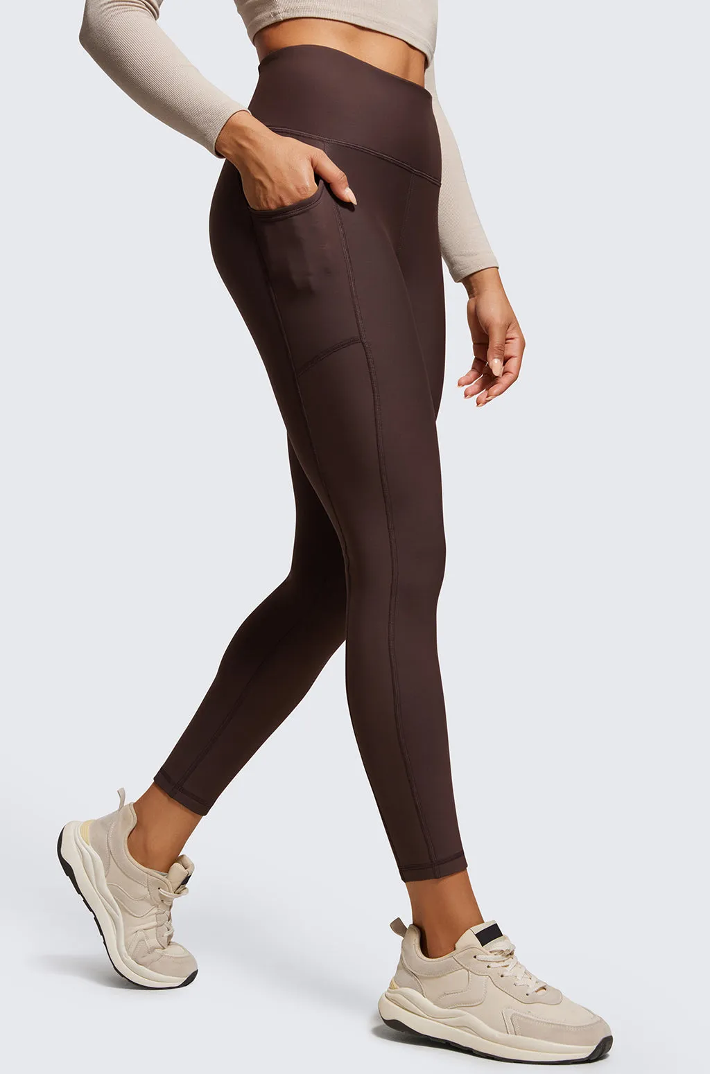 Fleece Lined Leggings with Pockets 25''