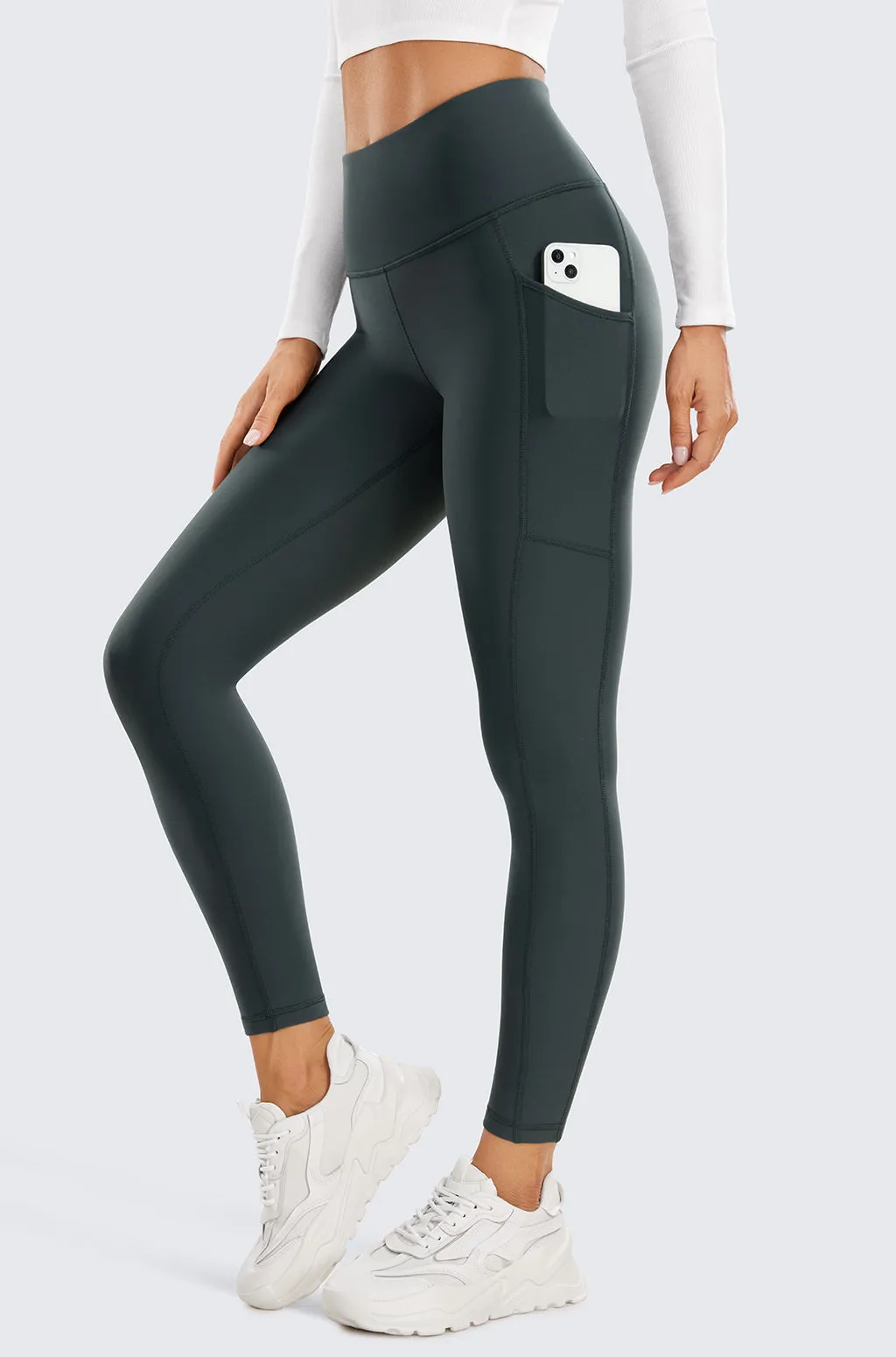 Fleece Lined Leggings with Pockets 25''