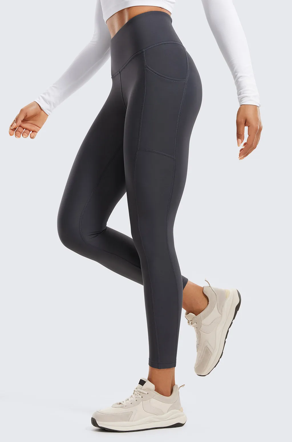 Fleece Lined Leggings with Pockets 25''
