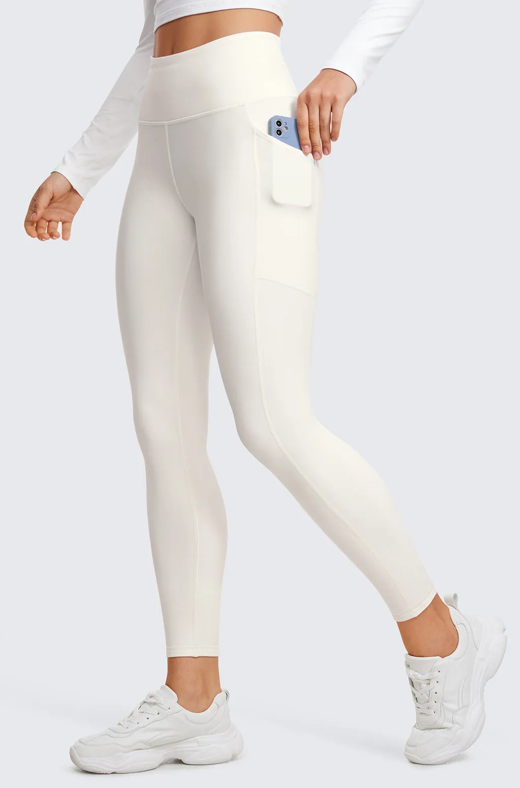 Fleece Lined Leggings with Pockets 25''