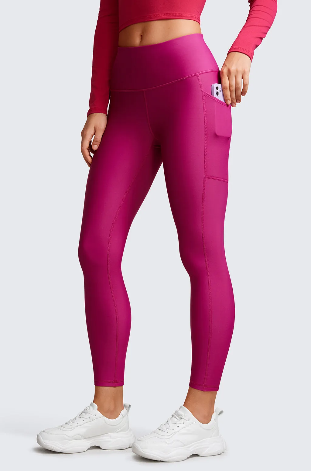 Fleece Lined Leggings with Pockets 25''