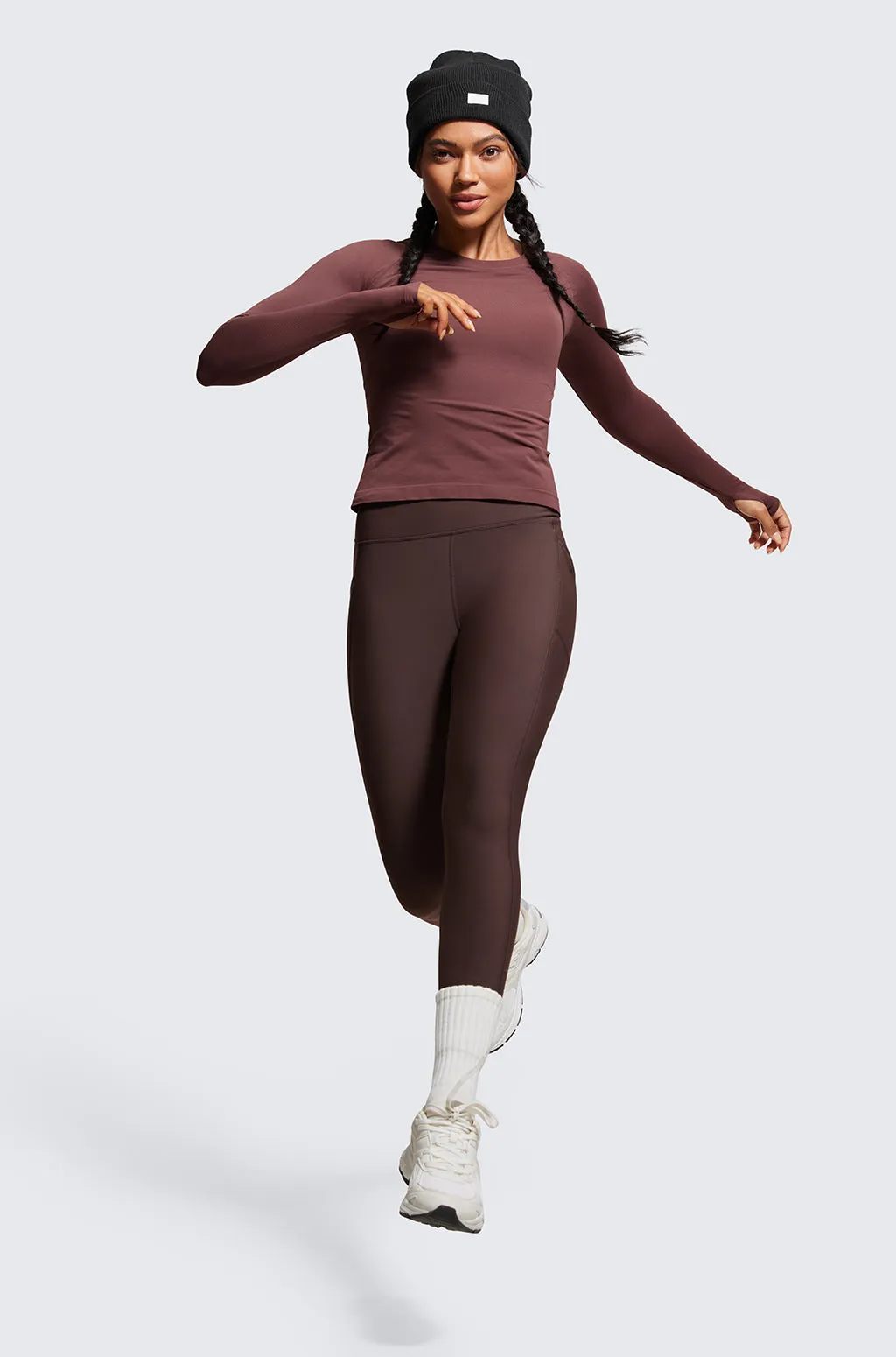 Fleece Lined Leggings with Pockets 25''