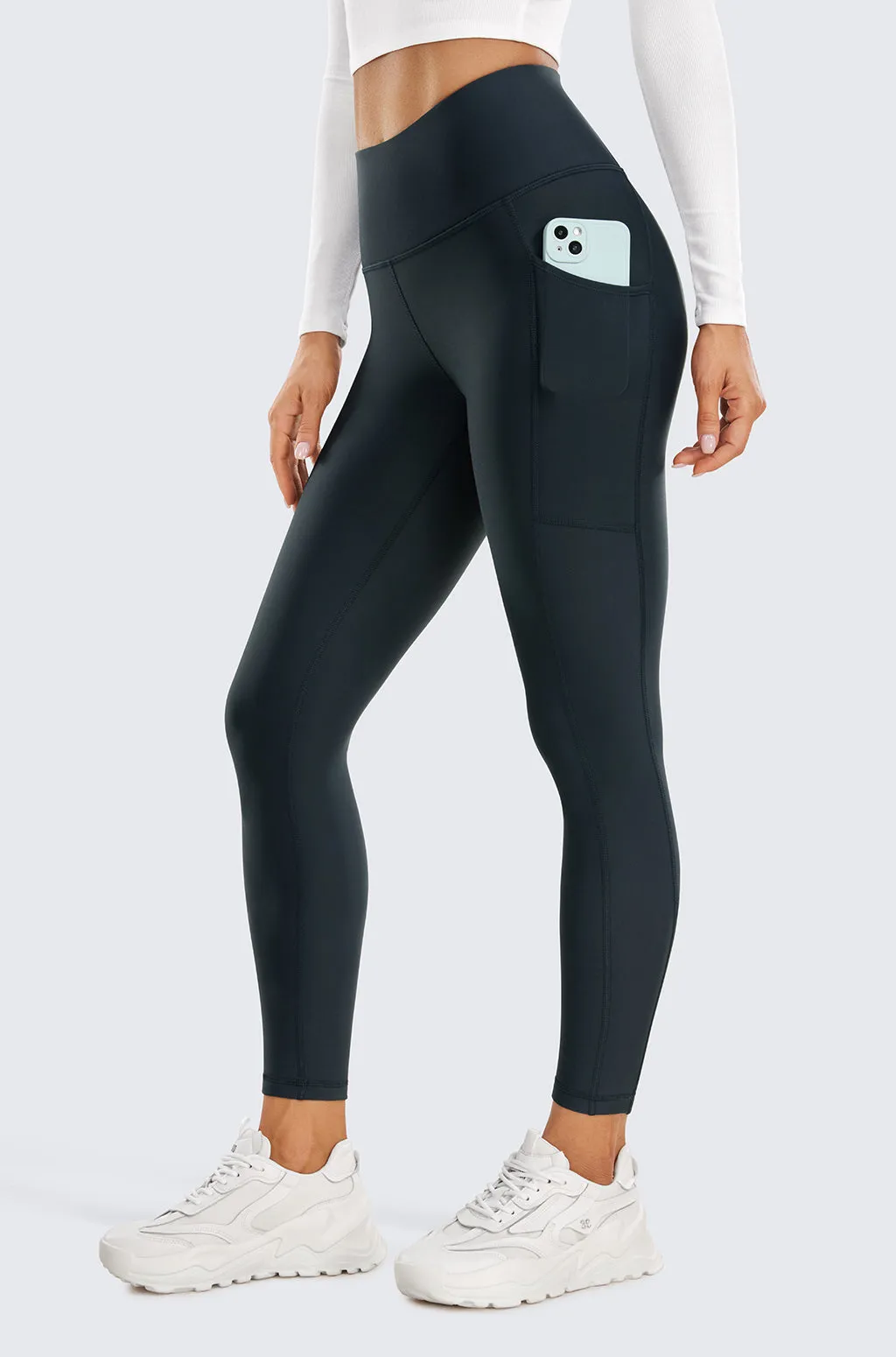 Fleece Lined Leggings with Pockets 25''