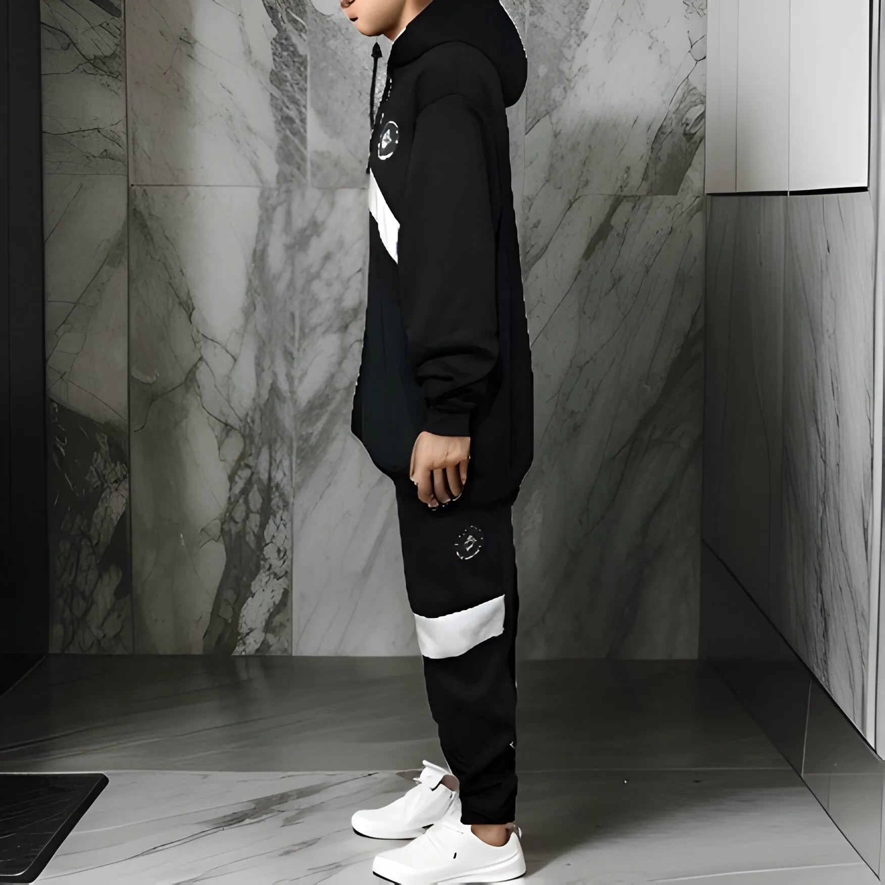 ^SEAN JOHN^ (GREEN~MULTI) POLYESTER HOODED ZIP UP TRACKSUITS (XB SIZED)