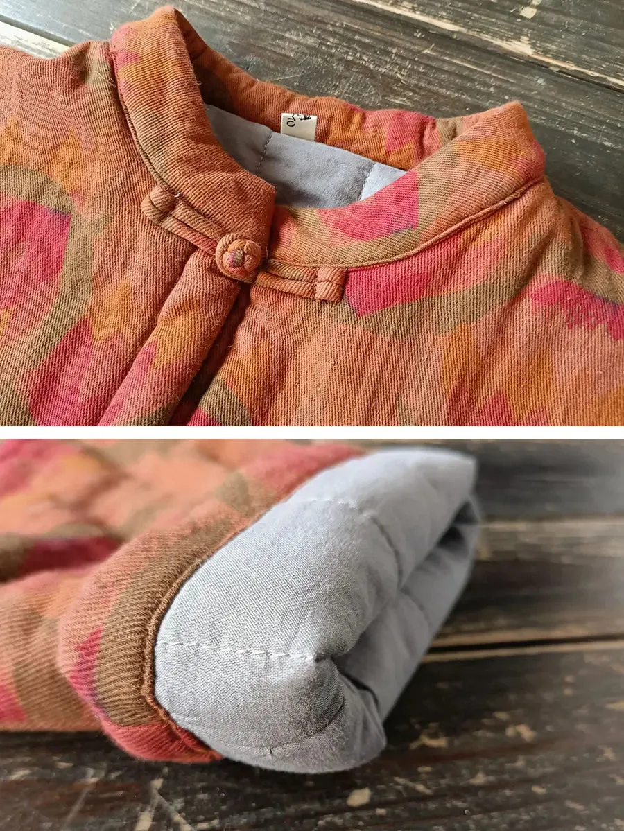 Women Print Padded Cotton Coat